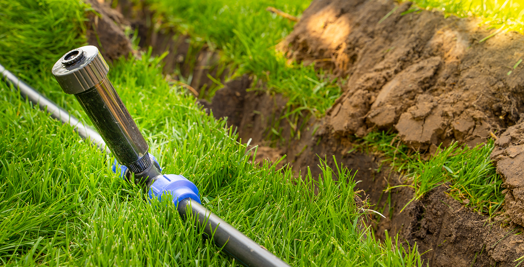 Underground sprinkler system setup