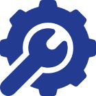 Gear with wrench silhouette