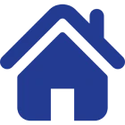 Blue house silhouette icon